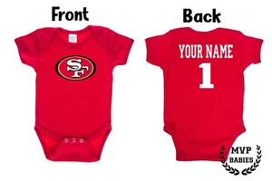 San Francisco 49ers Red Homemade baby bodysuit. - Picture 1 of 3