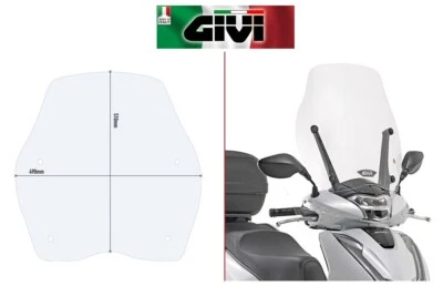 Parabrezza trasparente HONDA SH 125i-150i 2017 2018 2019 GIVI 51x49 - Immagine 1 di 2