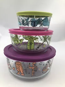 Pyrex Star Wars Glass Bowls with Lids Special Edition 6 Piece Set - Picture 1 of 14