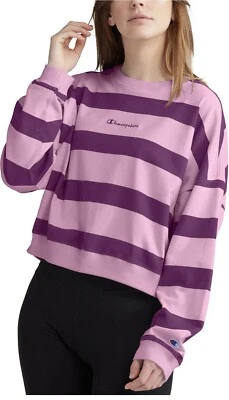 Top de mujer Champion algodón a rayas manga larga papel baya oscura púrpura L Foto 1 de 4