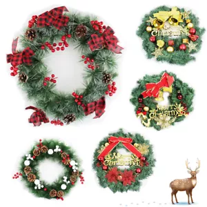 20 Zoll Weihnachten Künstlicher Kranz Tür Wandbehang Fenster Glocke Girlande Dekor - Bild 1 von 27