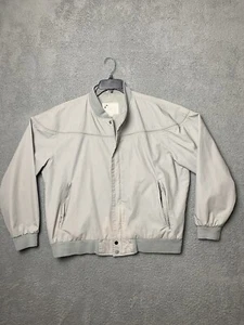 Vtg Arnold Palmer Bomber Jacket Men’s L Beige Herrington Soft shell Grandpa READ - Picture 1 of 12