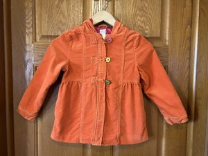 CO251 Gymboree Naranja Cepillado Pana Palanca Abrigo Niñas Pequeña - Imagen 1 de 3