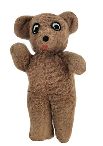 Vintage Very Loved Felt Eyes Firm Brown TEddy Bear Rehab Repair No Label Marker - Picture 1 of 11