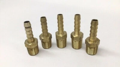 Parker Type 125HBL-4-4 Brass 1/4" MNPT to 1/4" Hose Barb Fitting (Pack Of 5) - Image 1 of 4