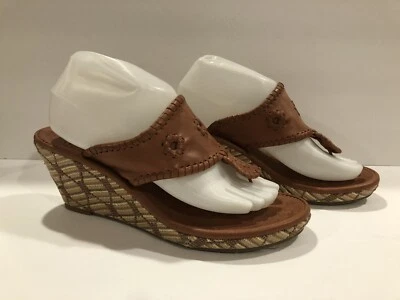 Sandalias Jack Rogers Marbella Cuero Plataforma Cuña Tanga Equipaje Marrón 10 M Foto 1 de 4