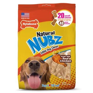 Nylabone Nubz Budz Natural Long Lasting Edible Dog Chews 20 Count Small - Up to - Picture 1 of 9