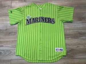 Seattle Mariners Neon Green Variation MLB Baseball Majestic Jersey L LG - Picture 1 of 4