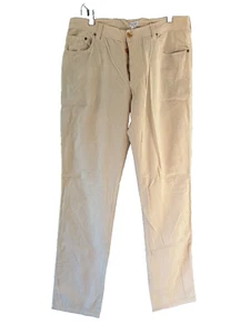 Paul Smith Mens Ivory Corduroy Button Fly Straight Leg Pant Size Large Pockets - Picture 1 of 11
