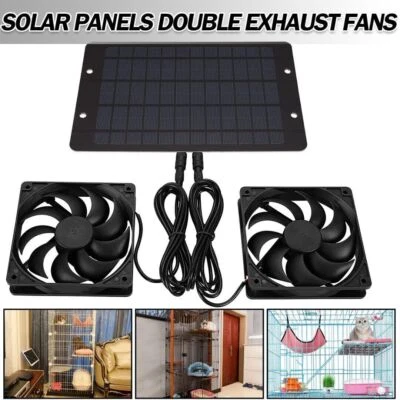 12V Solar Abführung Ventilator Belüftung Lüfter for Geflügel Haus / Gewächshaus - Bild 1 von 4