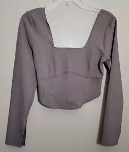 Women’s Abercrombie & Fitch Long Sleeve Corset Scoop Neck Top NWT - Picture 1 of 7