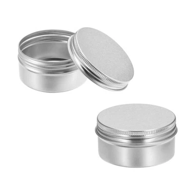 Latas redondas de aluminio de 2,7 oz lata tapa de metal con tapa atornillada contenedores 80 ml, 3 piezas Foto 1 de 4