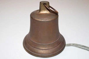 Vintage Antique 6 Inch Bronze Bell - Ship, Doorbell, Hanging Wall Home Decor - Picture 1 of 5