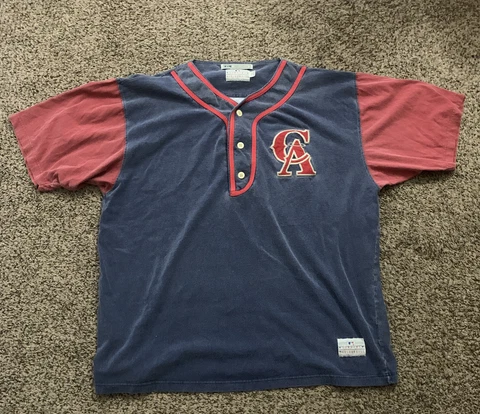 Vintage MLB Shirt Men's Size XL Blue California Angels Made in Thailand Cover