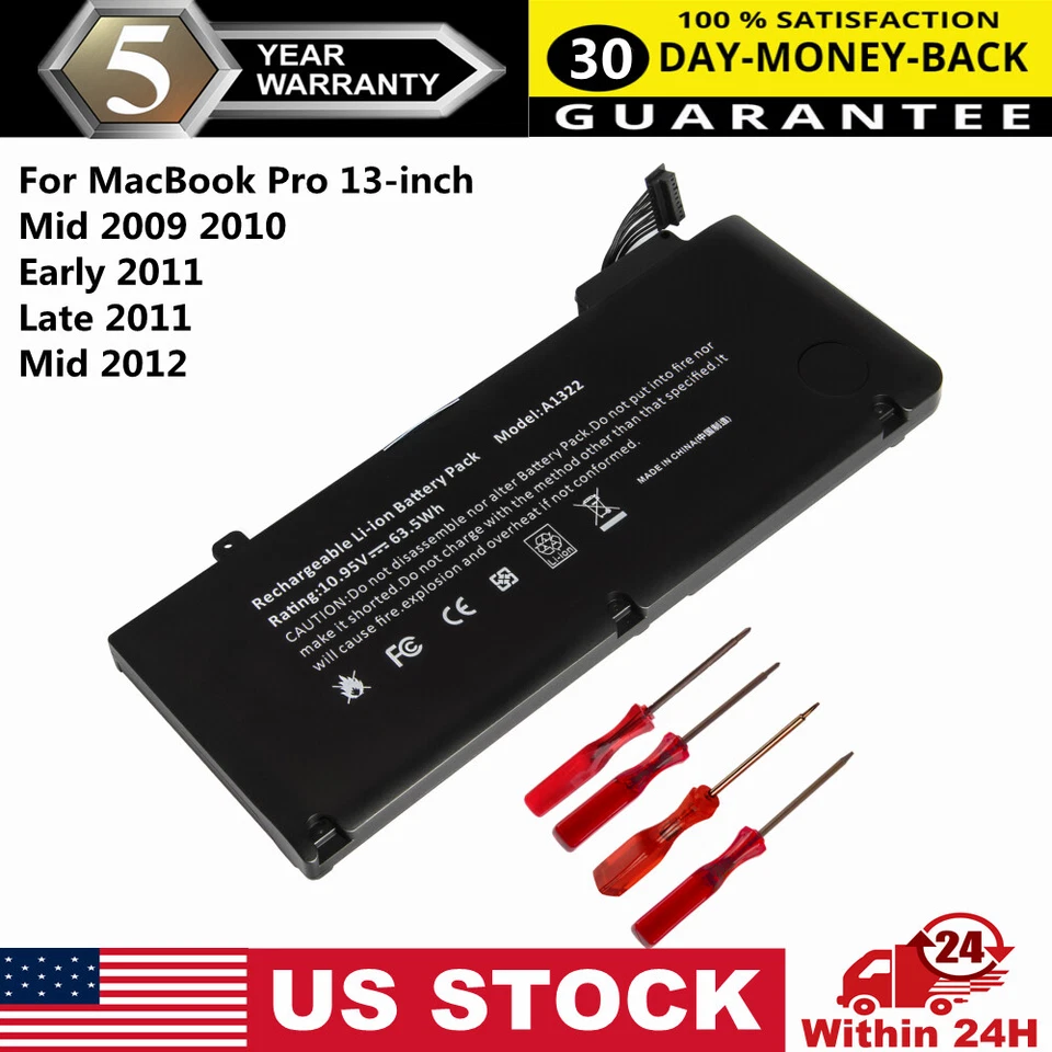 A1322 Genuine OEM Battery For Apple MacBook Pro 13"A1278 Mid 2009 2010 2011 2012 - Image 1 of 4