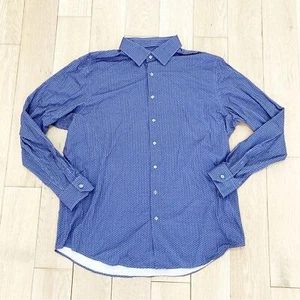 Camisa de vestir Bugatchi azul manga larga clásica - Imagen 1 de 7