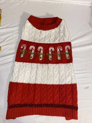 Let it snow￼ Christmas Winter Dog Pet Knit Sweater Size M  18-21" - Image 1 of 4