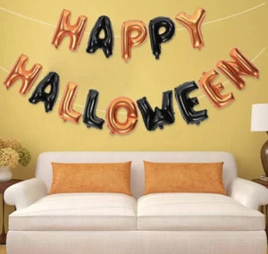 Happy Halloween Inflatable Hanging Foil Balloons Letter House Party Decorations - Picture 1 of 2