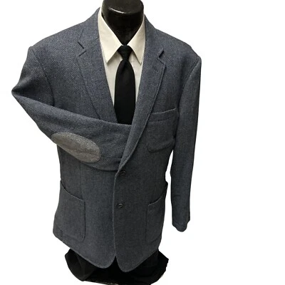 Abrigo Deportivo Joseph Abboud Azul Ojo de Pájaro Puño de Cirujano Lana SIN ESTRUCTURA Chaqueta 2XL Foto 1 de 4