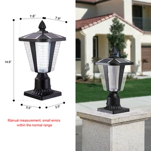 Solar Post Lights Outdoor Waterproof Decorative W/ Dimmable LED For Stone Pillar - Picture 1 of 11