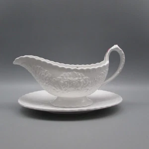 Spode Bone China Bridal Rose Sauciere & Tablett - Bild 1 von 10