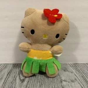 Sanrio Fiesta Hello Kitty Tan Mini Hawaiian Hello Kitty Plush - Picture 1 of 8