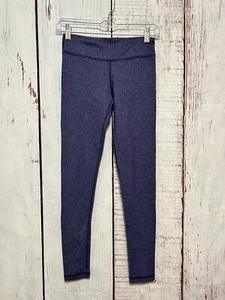 Ivivva By Lululemon Blue Micro Chevron Knit Full Length Leggings / Size 12 - Picture 1 of 5