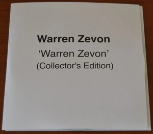 Warren Zevon - Self Titled - UK 2008 Rhino Records Remastered  2 x CDr Promo - Picture 1 of 5