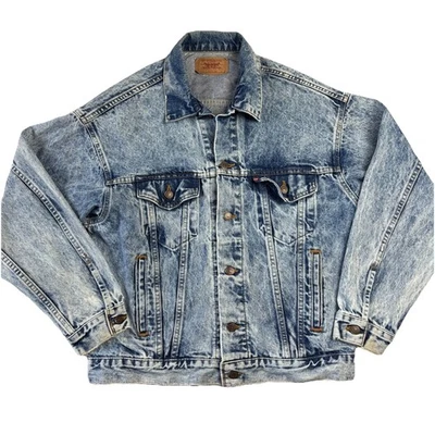 Vtg 1980s Levi's 70507-0219 Acid Wash Blue Jean Denim Men's Trucker Jacket L/M - Image 1 of 4