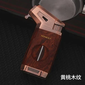 Creative Design Cigar Torch Lighter With V Shape Cutter Luxury Cigar Accessories - Picture 1 of 19