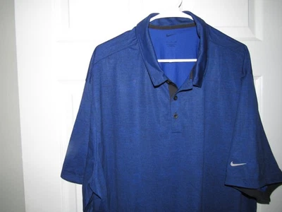 NIKE Men's 3XL Marbled Black Blue Golf Polo Shirt Microfiber Short Sleeved EUC - Image 1 of 4