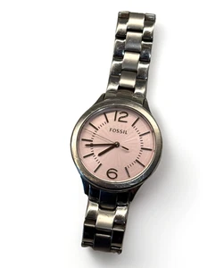 Fossil Heritage Automatic Stainless Silver Pink Dial Unisex Watch - Working - Picture 1 of 10