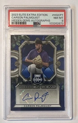 2023 Elite Extra Edition Hidden Gems Auto Carson Palmquist HGCPT PSA 8 NM-MT - Image 1 of 2