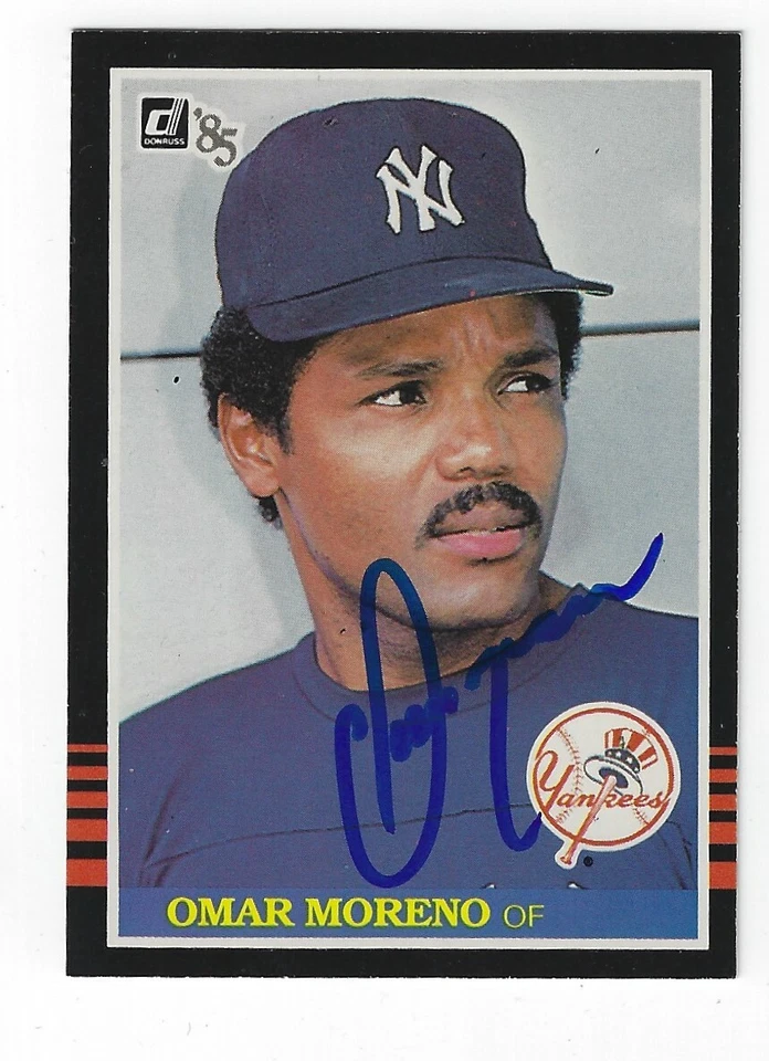 Autographed OMAR MORENO New York Yankees 1985 Donruss card #591 w/Show Ticket - Image 1 of 1