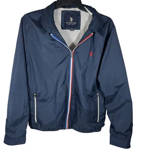 Mens US Polo Assn Red White Blue Lined Collard Coat Jacket X Large Hoodie - Picture 1 of 8