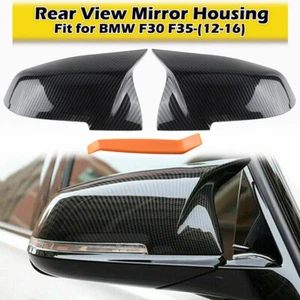 2x Carbon Fiber Side Mirror Cover Caps for BMW 3 Series F30 F31 F20 320i 328i US - Picture 1 of 10