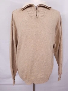 Suéter Alan Flusser cuello con cremallera XL algodón beige L/S - Imagen 1 de 8