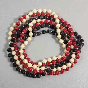 Juego de tres collares de cuentas rojo blanco azul capa patriótica de una sola hebra EE. UU. - Imagen 1 de 10