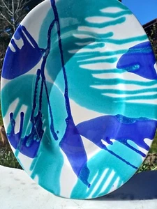 Schwere XL Servierplatte 35 x 27 cm " Gmundner Keramik - Wasserfall " - Bild 1 von 8
