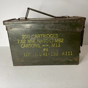 Metal Military 200 Cartridge 7.62 M82 ammo box case Used Condition - Picture 1 of 5