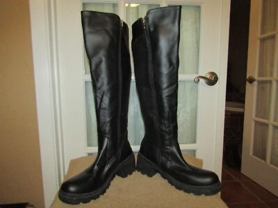 Botas de montar altas de motocicleta con cremallera negras Report Normany para mujer hasta la rodilla talla 10 Foto 1 de 4