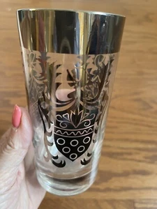 MCM Kimiko Silver “Guardian Crest” Highball Glass Barware Knight ~5.5x2.75” - Picture 1 of 8