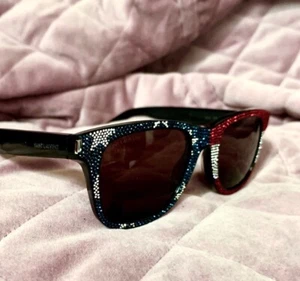 Saint Laurent X Swarovski American Pop Wayfairer Sunglasses. Stars & Stripes - Picture 1 of 10