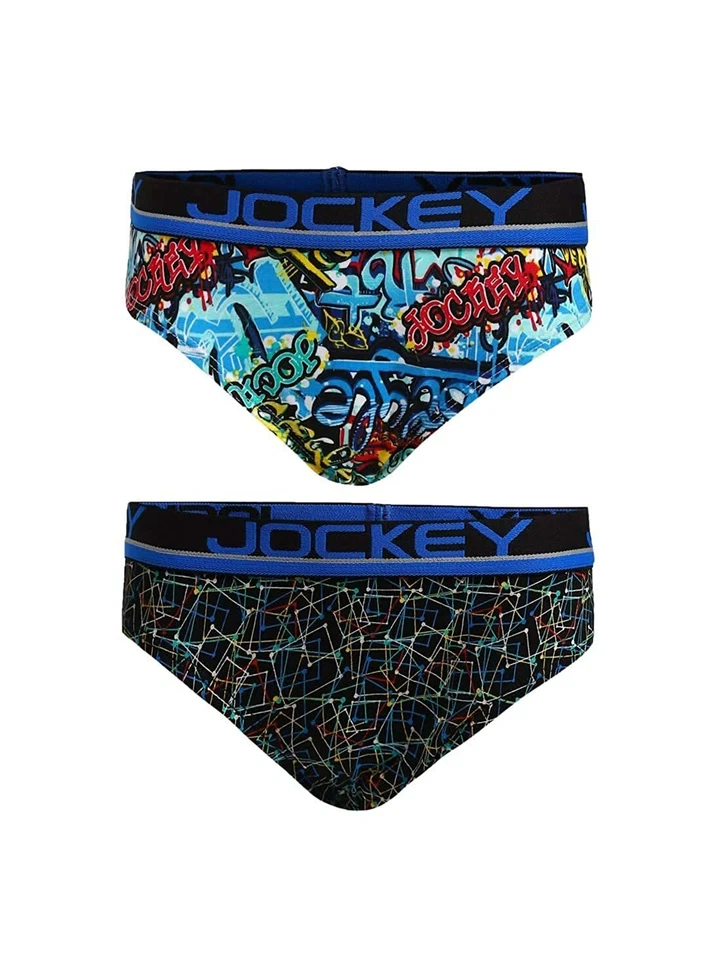 2 Jockey Assorted Prints Boys Brief Multi-Color 5-12 Years Underwear Daily Use - Image 1 of 4