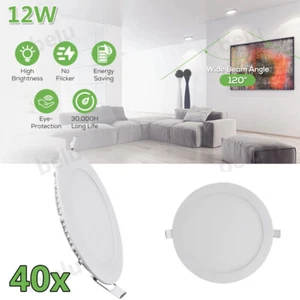40Pack 6Inch LED Ceiling Lights Ultra-Thin Recessed Retrofits Kit 6000K Daylight - Picture 1 of 12