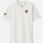 Koszulka sportowa UNIQLO x Kei Nishikori 2017 Wimbledon SS z dekoltem w serek M biała **NOWA Z METKĄ**
