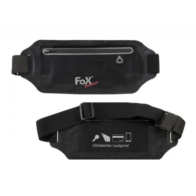 FOXOUTDOOR Fox Outdoor Laufgürtel Run schwarz Gürteltasche Bauchtasche Jogging Lauftasche
