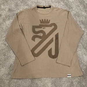Sean John Long Sleeve Thermal Shirt Men’s Size XL Vintage Y2K Brown Graphic Logo - Picture 1 of 5