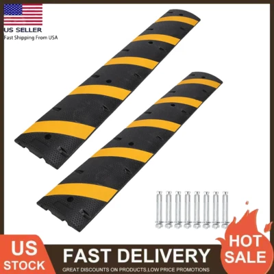 2 piezas topes de velocidad de goma portátiles para carretera 2 canales modulares 25000 lb topes de velocidad Foto 1 de 4