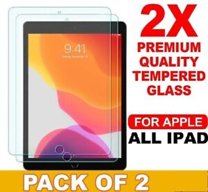 2X Tempered Glass Screen Protector For iPad 9th 10th 7th 6th 5th Gen Air 1 3 4th